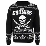 The Goonies Unisex Adult Never Say Die Jumper Black/White XL