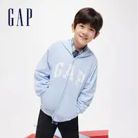 在飛比找momo購物網優惠-【GAP】男童裝 Logo連帽外套-藍色(890300)