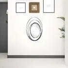 32 Black Concentric Circles Round Wall Mirror