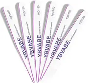 6Pcs Nail File, White 100/180 Grit Double Sided Nail Files, Professional Reusable Washable Emery Boards Manicure Tool for Precision Nail Shaping, Premium Salon Quality, Dual Grit Manicure and Pedicure Tool