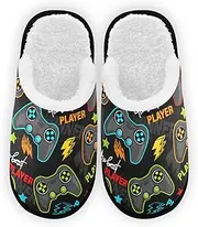 Umidedor Colorful Video Game Slippers Soft Non-Slip Indoor Women Men House Slippers Home Shoes
