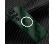 Carbon Fiber Phone Case for Samsung Galaxy S22 Ultra - Green