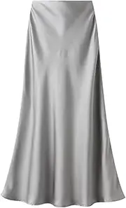 [TangDao] Women’s Satin Maxi Skirt High Waist Fishtail Bodycon Long Skirts