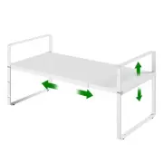 Expandable Cabinet Organizer Shelf, Adjustable Height Organizer Riser for Kit...
