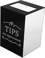 HOOTNEE Box Tip Box Acrylic Coin Collection Cases Donation Jars for Fundraising Money Tip Jar Coin Jar Money Jar Money Bank Money Container Jars Tip Jar for Money Collection