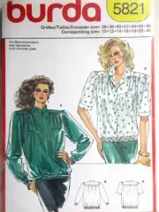 Burda Sewing Pattern 5821 Sizes 36-48 (US10-40) Misses Blouse Top 2 Styles Uncut