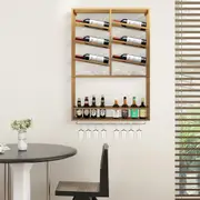 Wall Mounted Wine Rack Bottle Glass Storage Holder Modern Metal Corner Hanging Shelf Display Hanger for Home Bar Cellar