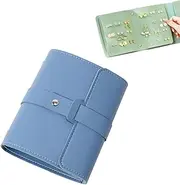 PNZLZIA Earrings Folder Convenient,Earrings Folder Convenient Ear Studs Storage Book,Earring Organizer Book Design Earring Holder (Blue)