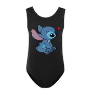 9-14 Years Kids Girls Lilo And Stitch Cartoon Swimwear Swimsuit One Piece Beachwear Monokinis Black 11-12 Years