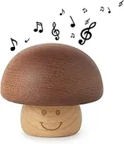 Wood Happy Birthday Wind up Music Box Mini Cute Mushroom Vintage Engraved Mechanism Musical Boxes Birthday Gift Family Friend Lover Classmate Kids Children Mom Wife