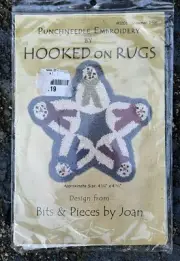Snowmen Star Punchneedle Kit Hooked On Rugs #1201 Bits & Pieces By Joan