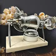Vintage Popcorn Machine, Mini Stainless Steel Professional Roasting Popcorn Machine with Manual Crank, for Family Gathering Party Fun Mini Hand Popcorn