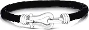 [JewelryWeb] 925 Sterling Silver Polished Bracelet With Hook and Snap Clasp 22 Centimeters Link-Bracelet for Women