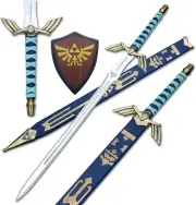 Custom Hand-Forged Blue Zelda Hero Sword – Fantasy Replica with Scabbard | 42"