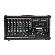 SoundArt 8 Channel 400 Watt Dual Wireless Powered Mixer PA System with MP3 Player