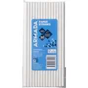 Armada Paper Straws White 30 pack