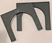 x2 N Scale Stone Single Train Tunnel Portals - N Model Railroad Scenery
