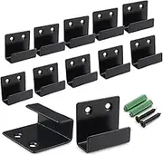 YMAISS's 12Packs Tile Hanger Stainless Steel Wall Tile Display Bracket,Flat J Hooks Hanger,Wall Mounted Hook Fastene for Ceramic Tile Billboard Display,Board Holder Black