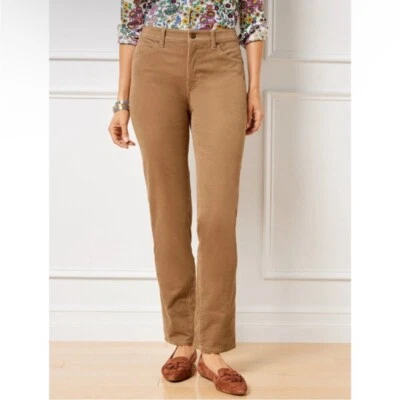 Talbots NWT Corduroy Straight Leg Pants Almond Bluff Size 16
