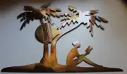 A Day in the Sun, Under the Palm Tree Metal Wall - 11 1/2" x 13 1/2" - Copper