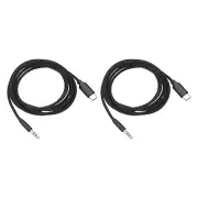 2Pcs USB C Aux Cable Type C Male to 3.5mm Male Jack Adapter 1M/3.3Ft Black