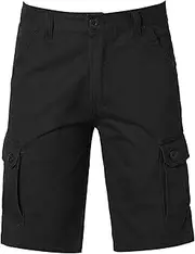 [Generic] Casual Multi-Pocket Shorts for Men Lightweight Workout Fishing Hiking Shorts Stretchy Summer Cargo Shorts With Zipper