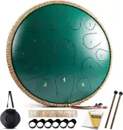 Steel Tongue Drum 15 Note 14 inch D Major Hand pan Festival Strike Music Yoga