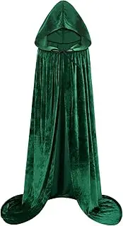 qikqik Hooded Cape Velvet Cloak with Hood Witch Cloak Halloween Costumes for Adults Cosplay Costume Vampire Cloak Wizard Robe