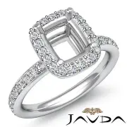 Diamond Engagement Proposed Ring 14k W Gold Cushion Semi Mount Halo Set 0.36Ct