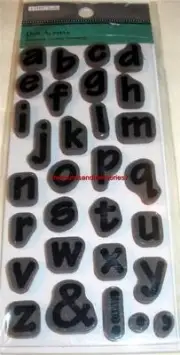 TPC Studio DOT ALPHAS Rubber Cling Stamps Lowercase A-Z PLUS Symbols