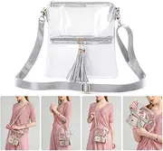 MOETYANG Clear Purse for Women Stadium Approved Transparent Crossbody Bag Tassel