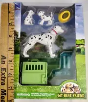 new "My Best Friend" Dalmatian Dog & Puppy Play Set Plastic Toy Accessories