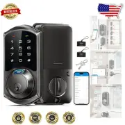 Keyless Entry Deadbolt with 7 Access Options & App Control - Matte Black Finish