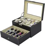 [HAMKVBPR] Sunglasses Storage Box Double Layer Glasses Display Box Watch Glasses Box Eyewear Display Case
