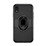 Shockproof Full Coverage Case For Iphone Xr With Magnetic Rotatable Ring Holder(Black)
