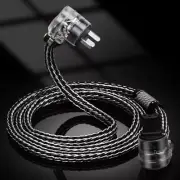 Hi-End power cable hifi audio EU/US/AU power cord L-type plated plug teflon skin