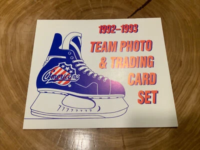 1992-1993 Rochester Americans Team Photo Uncut sheet team cards Olaf Kolzig AHL