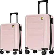 [GinzaTravel] Luggage Sets,Hardshell Suitcases with Wheels, Light Pink, 2 Piece Sets, 2 Piece Hardside Luggage Sets