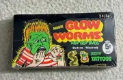 1971 Fleer "MAGIC GLOW WORMS & BED BUGS" Tattoo 24 Wax Packs SEALED Complete Box