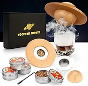 Cocktail Smoker Kit with 4 Wood Chips, Old Fashioned Whiskey Smoker Drinks Kit, Whisky Smoker for Cocktails, Wine, Whiskey, Bourbon, Husband, Dad