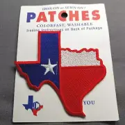 Texas TX Flag Cutout Sew Or Iron On 3.5" Patch