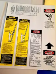 LFE100 WERNER/GREENBULL FIBERGLASS EXTENSION LADDER REPLACEMENT SAFETY LABELS