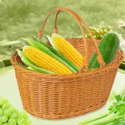 Picnic Basket Woven Basket Rustic Storage Hamper for Kitchen Parties Pantry
