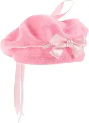 [DEARMAMY] Berets Sailor Hats Bulk Dressy Chapeau Ponytail Hats for Women Cap Women Pink Tams Straw Ladies Cap Fashion Party Fashion Beret Lolita Accessory Wool Pink