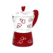 Red Heart Print Coffee Maker Aluminum Alloy Moka Pot Espresso Mocha Latte Filter