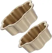 VERDANVERSE Metal Cake Pan Set 2pcs Blossom Shaped Baking Molds Non-Stick Easy Release Rounded Corners for Decorating