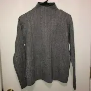NEW Christian Siriano Womens SZ XS Mock Neck Chevron Print Sweater Super Soft
