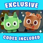 BUNDLE SET Pet Simulator X Plush Dog & Dragon Roblox Exclusive Codes Big Games