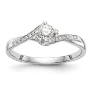 First Promise 10k White Gold 1/3 Ct. Lab Grown Diamond VS/SI+ G+ Petite Engagement Ring