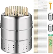 Portable Barbecue Hanging Stove, Charcoal Grill Hanging Stove, Can Grill 28 Skewers at a Time, Oil and Fire are Separated, The Whole Body is Washable, Made of 201 Stainless Steel, for Picnics